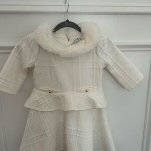 Janie and Jack Cream Fur-Trimmed Garment